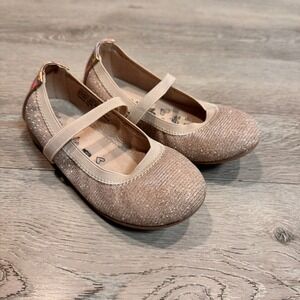Olive & Edie Sparklie Champagne Gold Ballet Flats Shoes Girls Size‎ 10
